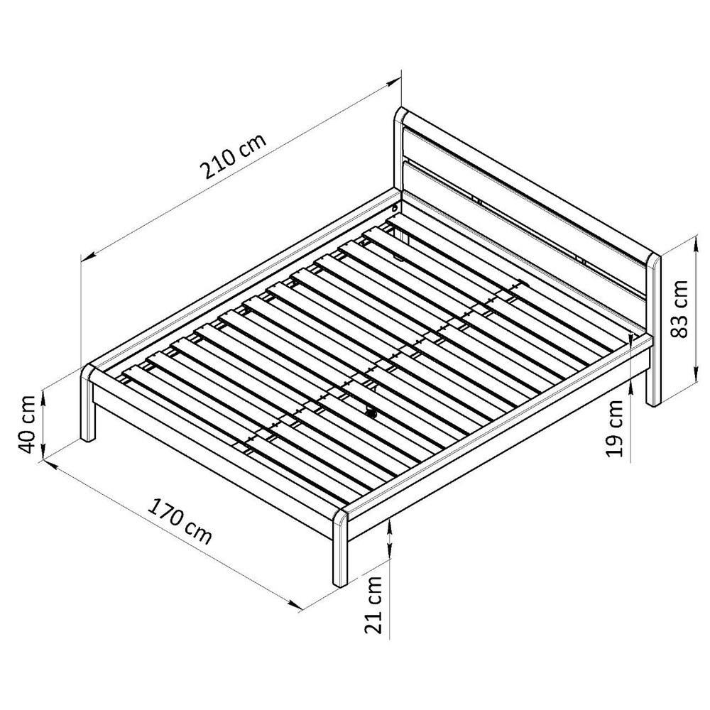 Кровать 160х200 Мадейра из массива сосны с основанием
