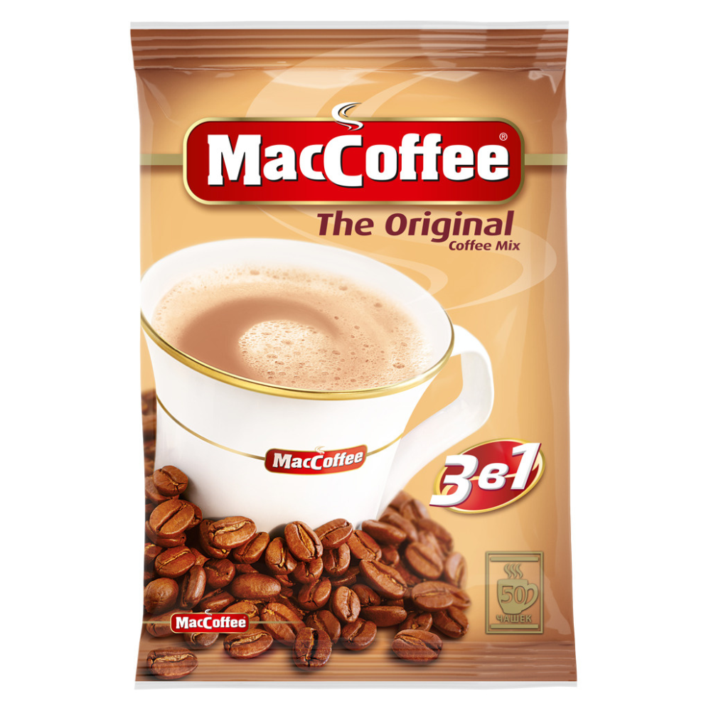 Кофе растворимый Maccoffee 3 в 1 упаковка 50 шт