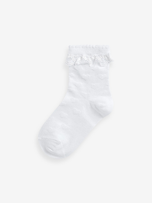 Носки хлопковые с рюшами для девочки Next 679-162, 5 шт., Белый