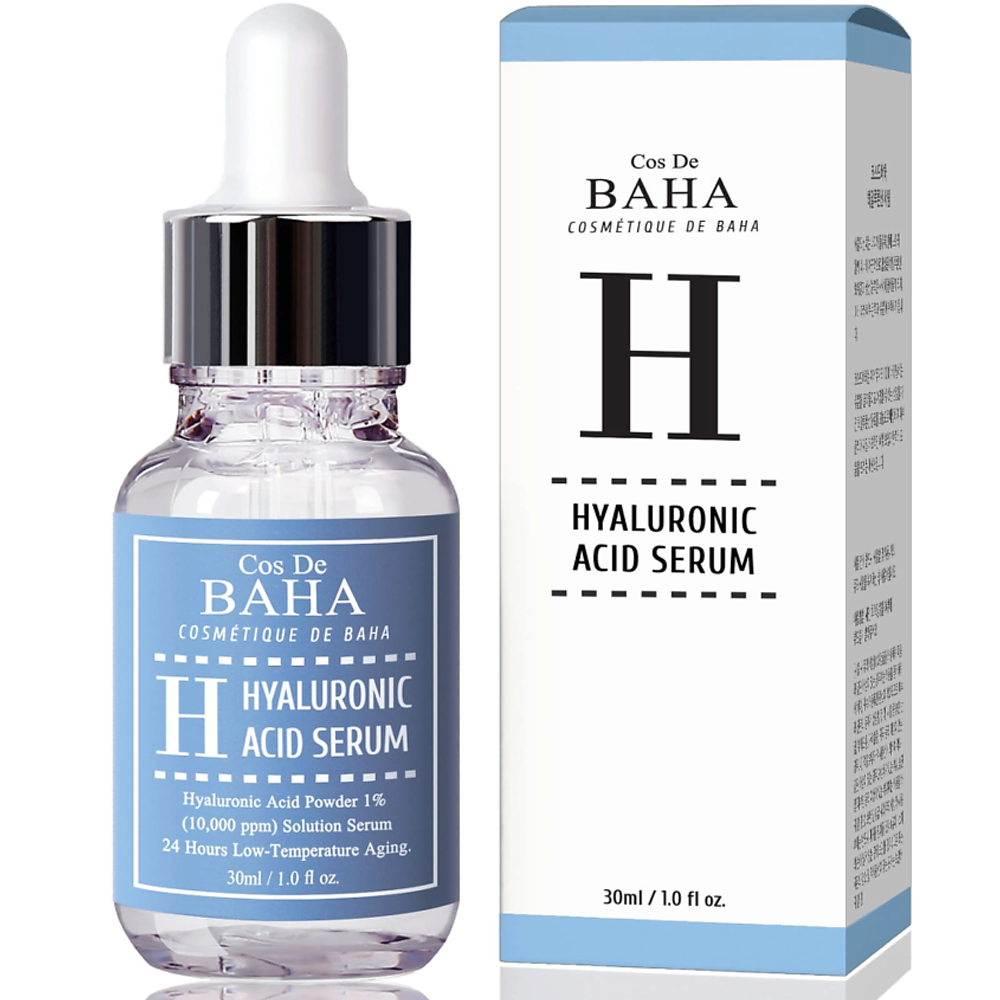 COS DE BAHA - СЫВОРОТКА ДЛЯ ЛИЦА УВЛАЖНЯЮЩАЯ С ГУАЛУРОНОВОЙ КИСЛОТОЙ PURE HYALURONIC ACID SERUM, 30 МЛ