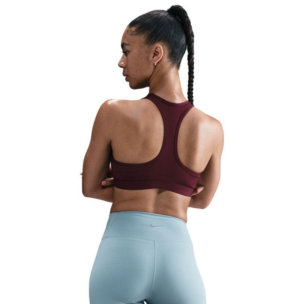 Теннисный бюстгальтер Nike Swoosh Medium Support Non-Padded Sports - burgundy crush/white