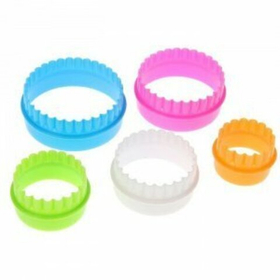 Набор вырубок для теста и мастики круг/цветок 5 штук 4-10 см