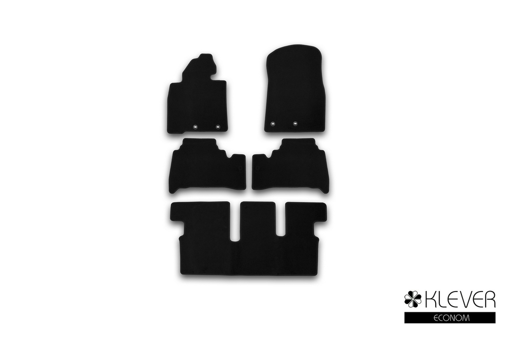 Коврики в салон для TOYOTA Land Cruiser 200, 7 мест, АКПП, 2007-2012, 2012-2015, 2015-2021, внедорожник , 5 шт. (текстиль) арт.KVR01489401200K