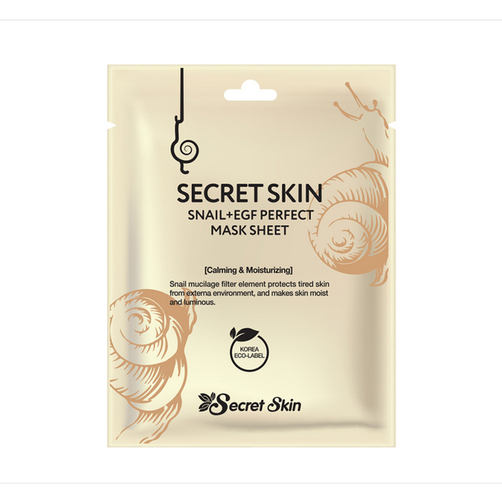 Маска для лица тканевая с экстрактом улитки Secret Skin Snail + Egf Perfect Mask Sheet.