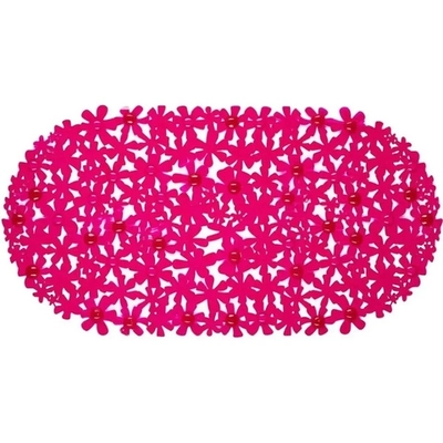 Коврик противоскользящий в ванную Цветы 66см, розовый