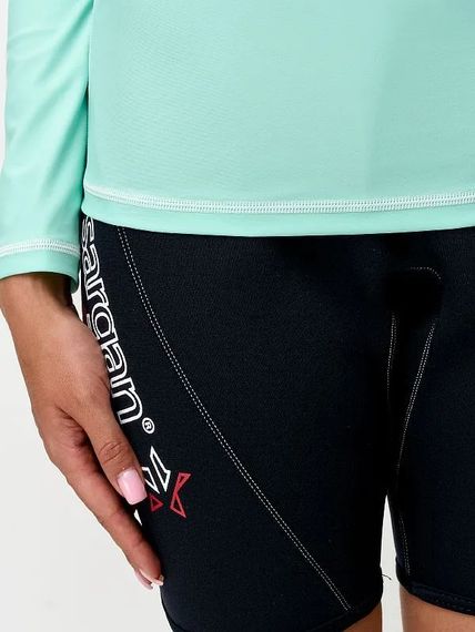 Футболка рашгард лонгслив Sargan Скелетон-Сап UPF 50+ женская бирюзовый/белый