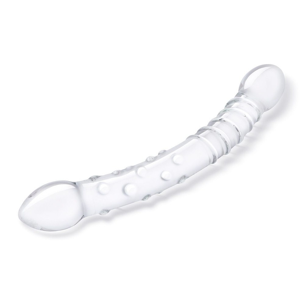 Двусторонний стеклянный фаллоимитатор 12’’ Girthy Double Trouble Glass Dildo - 30 см. (Цвет: прозрачный)