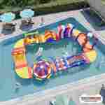 Коммерческий надувной аквапарк для бизнеса «Остров смеха» 14,5×8×2,5 м