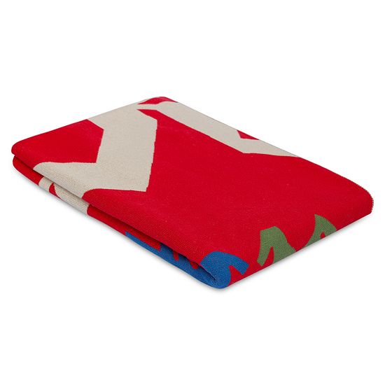 Плед из хлопка по мотивам чувашских орнаментов из коллекции cultural heritage, 130х180 см