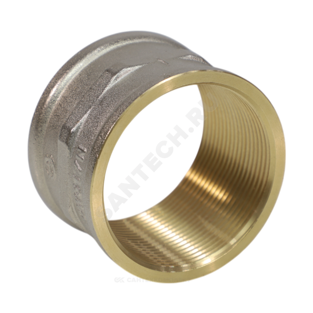 Муфта латунь никель Ду 50 (2") ВР/ВР 9018 ГОСТ 32585-2013 Aquasfera 9018-06