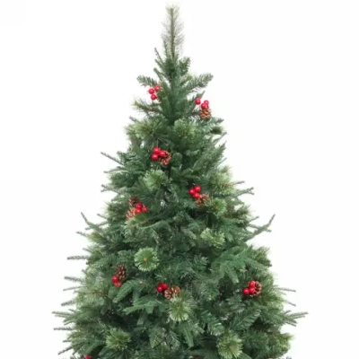 Ёлка «Царевна Зима» 150 см, ПВХ+Леска+Резина, шишки и ягоды (345 веток)