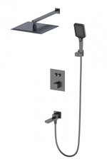 Душевая система с термостатом встраиваемая WONZON & WOGHAND, Темный графит (WW-88929003-BGM)