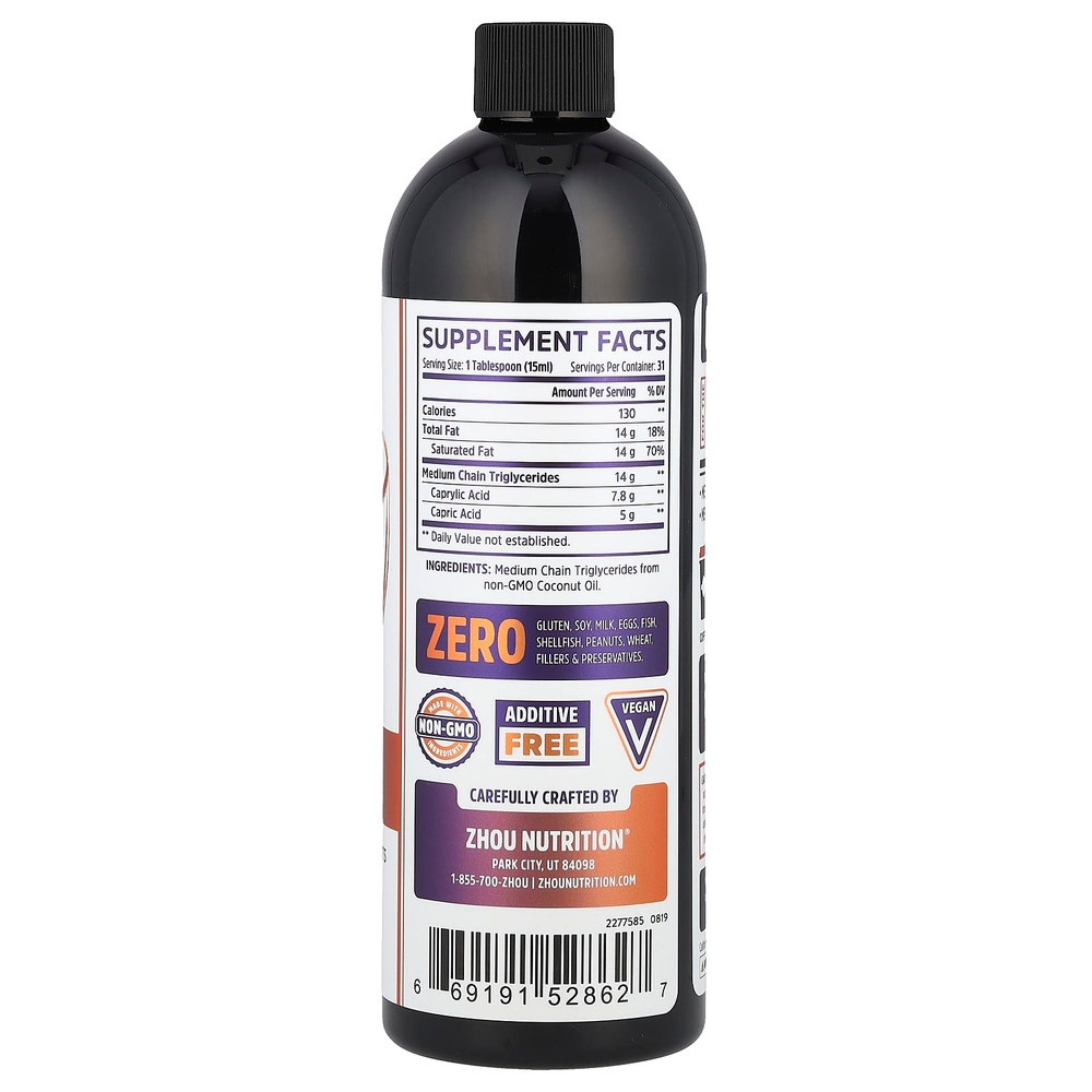 Zhou Nutrition, масло MCT, с нейтральным вкусом, 473 мл (16 жидк. унций)