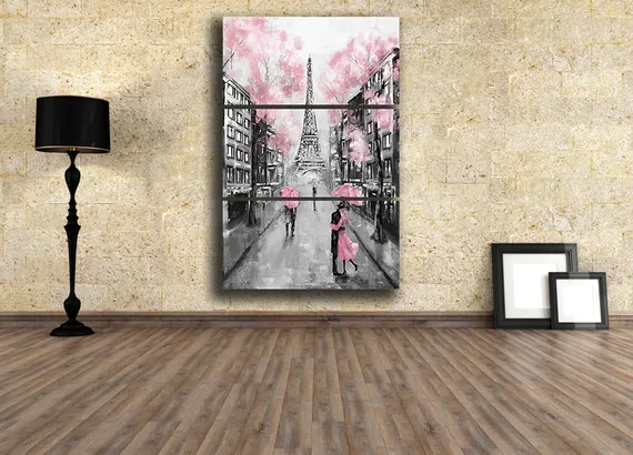 Модульная картина "Вид на Париж и Эйфелеву Башню"