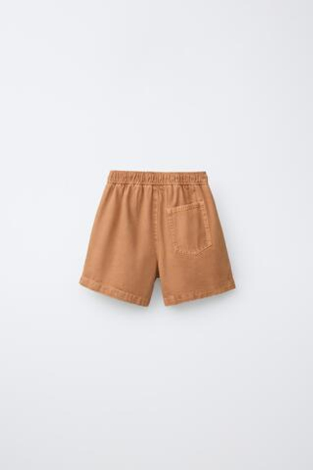 ZARA ШОРТЫ BALLOON С ЗАЩИПАМИ, ЧЕРЕПИЧНЫЙ