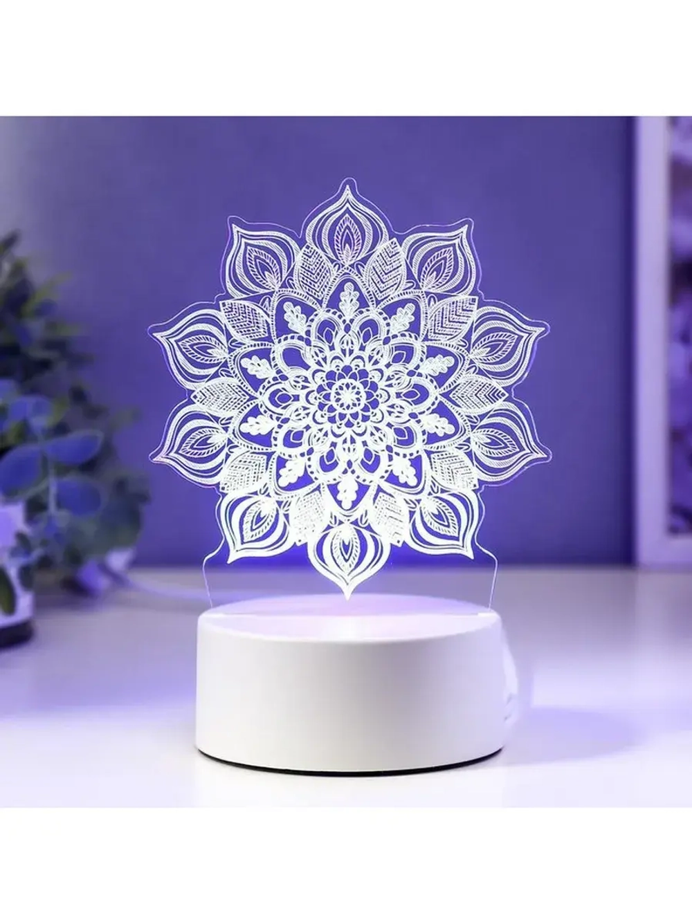 Светильник 3D ночник RISALUX «Сандала», LED RGB, от сети, 9.