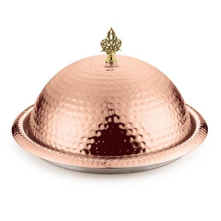 Блюдо для подачи d 35 см h13,5 см нерж. с нерж. крышкой медное покрытие   P.L. Proff Cuisine