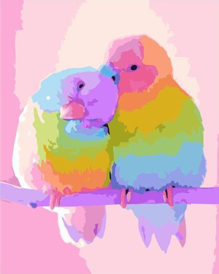 Картины по номерам 40х50 Радужные попугайчики (VA-3031)