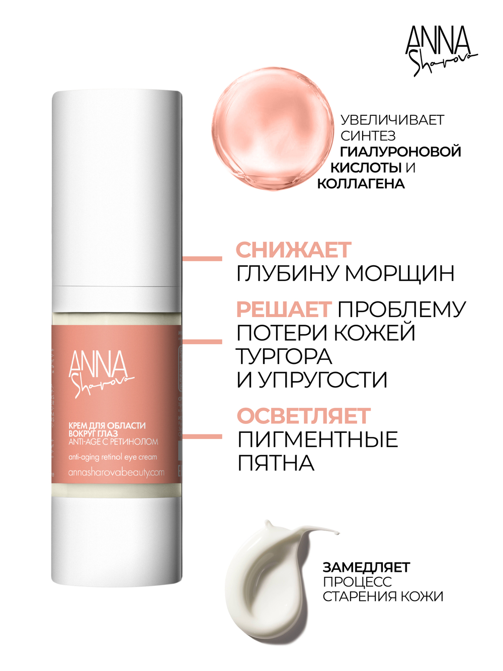 Крем для области вокруг глаз с ретинолом ANTI AGE, 30 мл