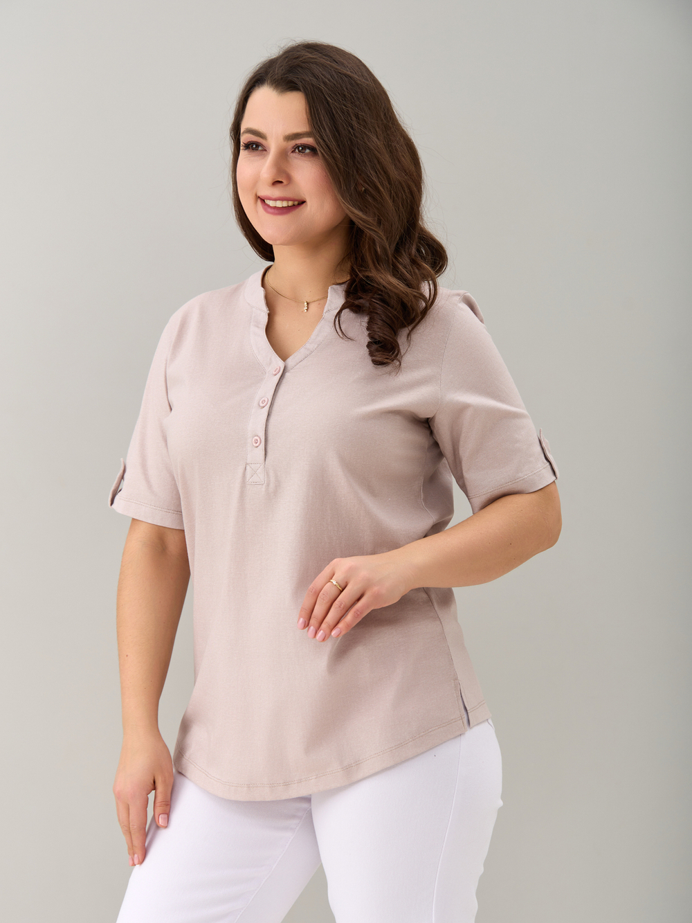 Блузка БЛ-122/бежевыйрогожка