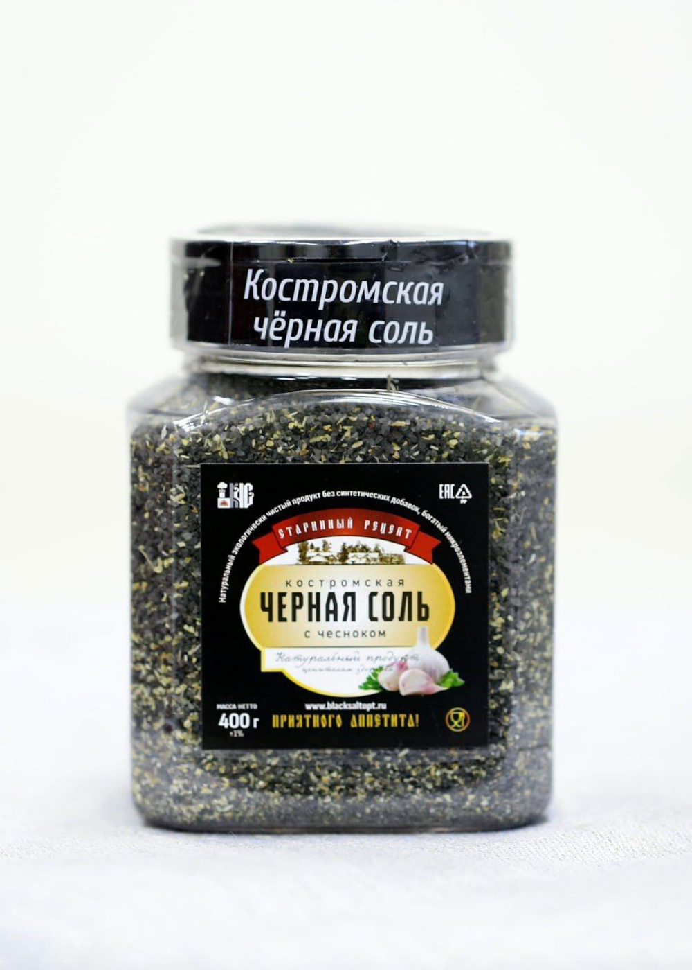 Черная соль с чесноком (большая солонка) 400 г