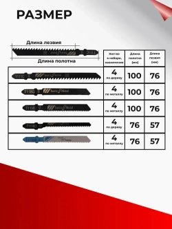 Пилки для лобзика по дереву, металлу, 20шт