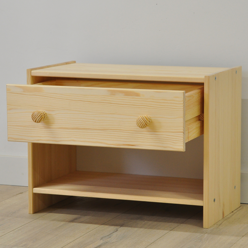 Тумба прикроватная Раст из сосны с ящиком и полкой, 52х30х40 см
