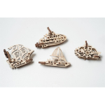 Деревянный 3D-конструктор "Фиджет Корабли" Набор из 4 штук.