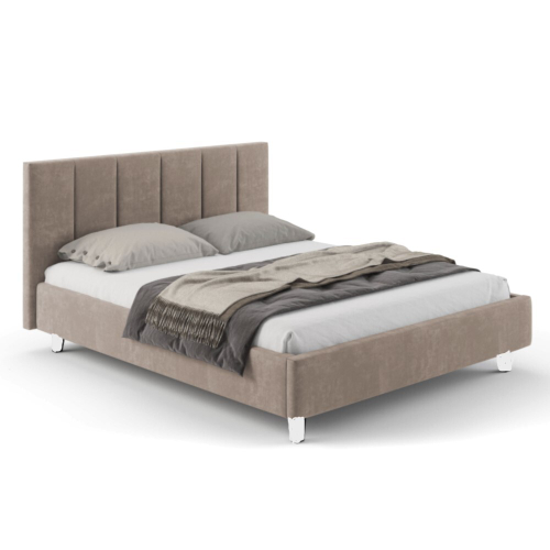 Кровать "Kamilla" 160*200 Белый / Велюр Velutto 04