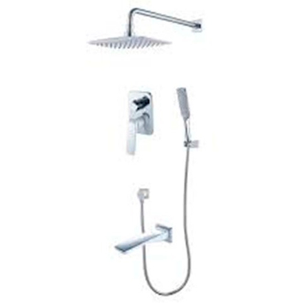 LM5922CW Аллегро Смеситель для ванны и душа встраиваемый с доп. 1-функц лейкой, хром/бел (к/к 4)