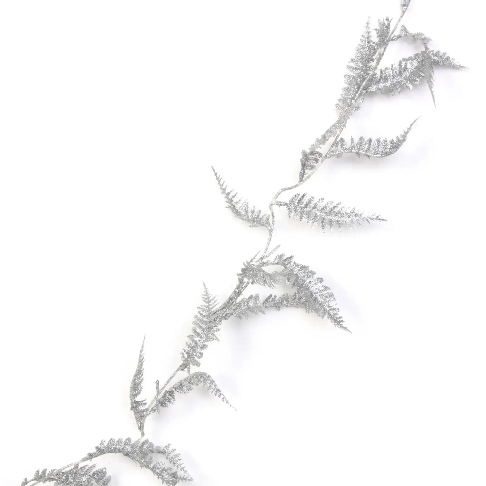Украшение новогоднее «Сияющий папоротник» 1,80 м, Серебро