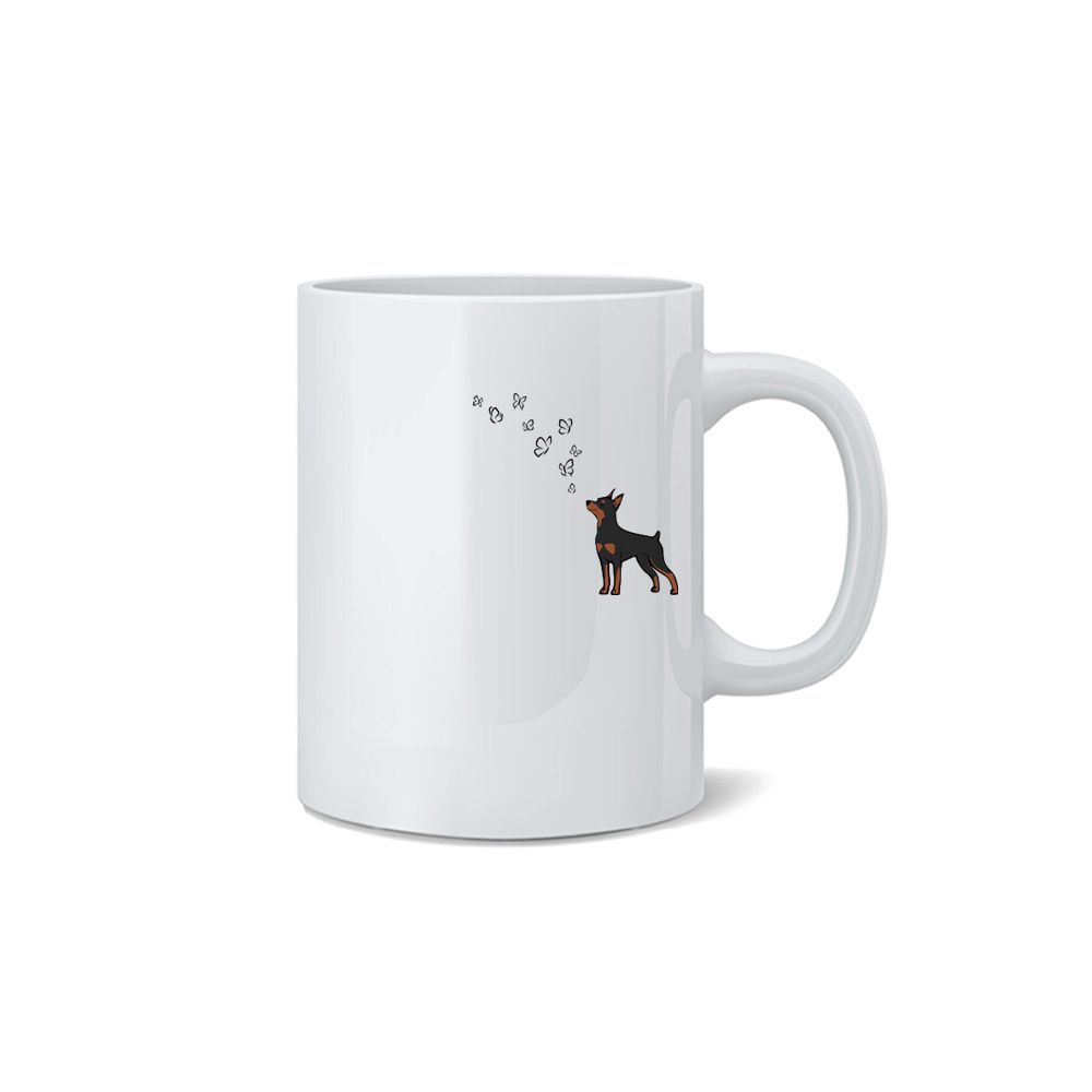 Кружка "Цвергпинчер и бабочки"