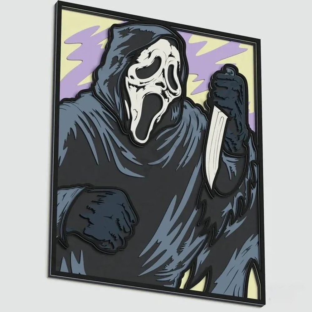 3D Картина по номерам из дерева Призрачное лицо, 38x50 см