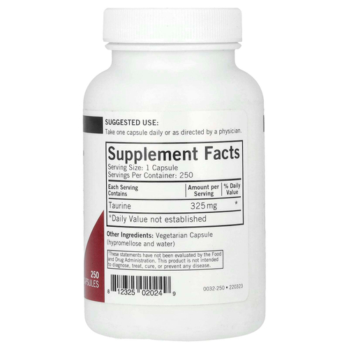 Kirkman Labs, таурин, 325 мг, 250 капсул