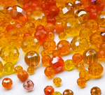 МБ-12 Хрустальные бусины, форма: МИКС, цвет: Оранжевый, 25 гр.
