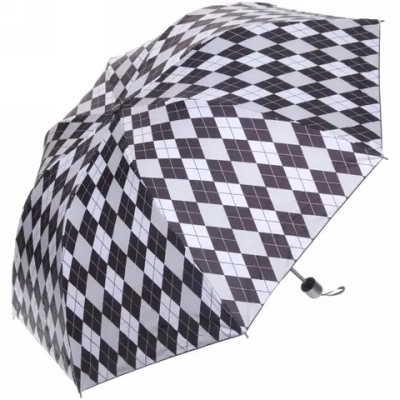 Зонт механический ветроустойчивый, матовая ручка «BESTzontik», бело-серый ромбик, длина 25см, d-110см