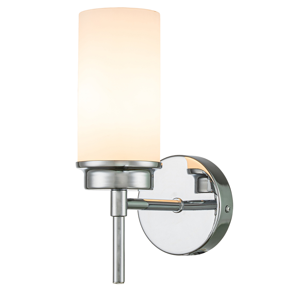 Настенный светильник 1x40Вт E14, металл/стекло, хром/белый