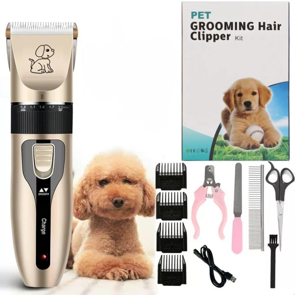 Машинка, Триммер для стрижки домашних животных, без вибрации и шума "Pet Grooming Hair Clipper Kit"