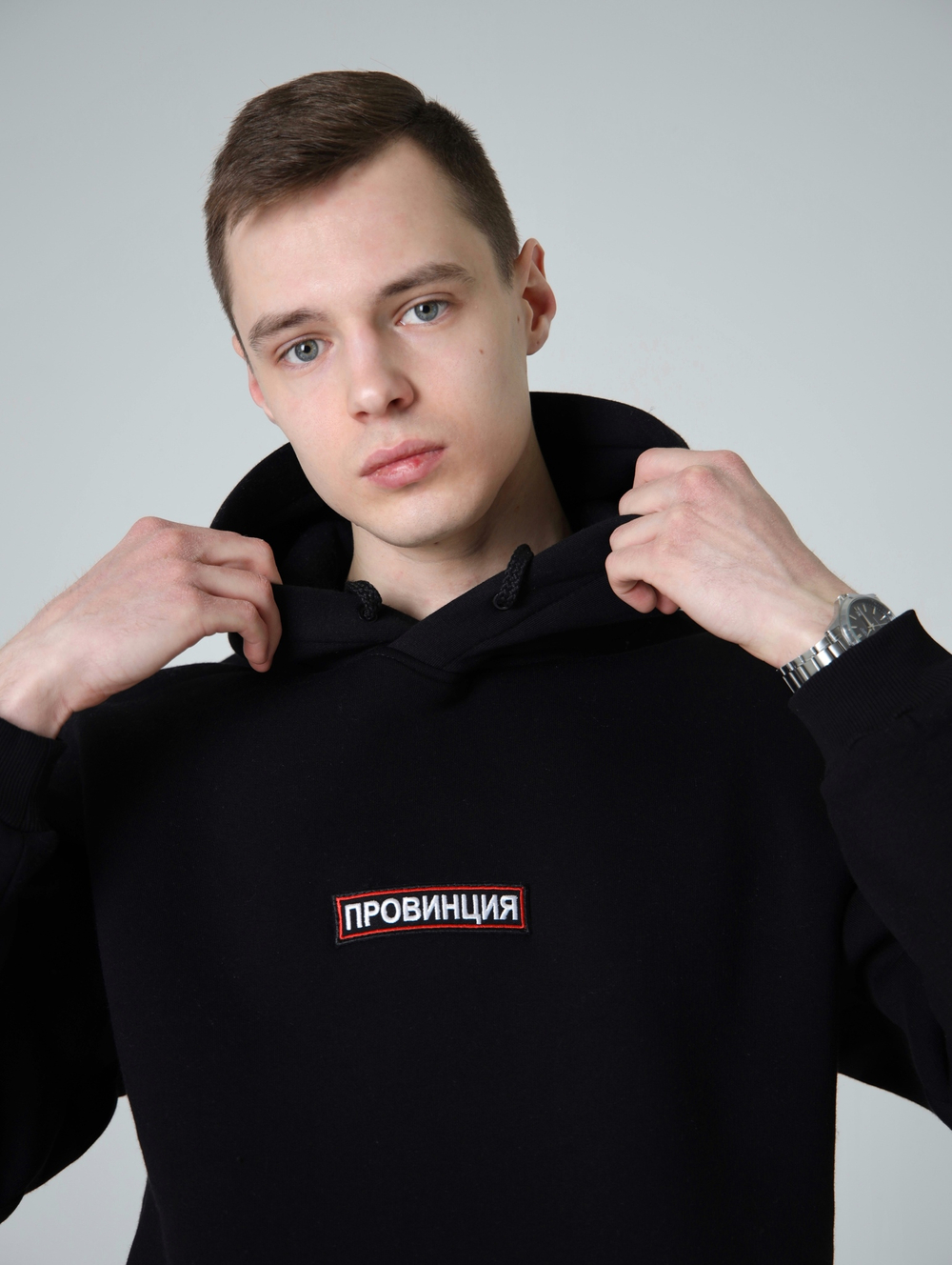 Купить худи мужское черное провинция