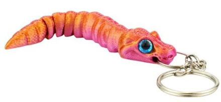 Брелок 3D "Питончик" 10 см, цвет ассорти
