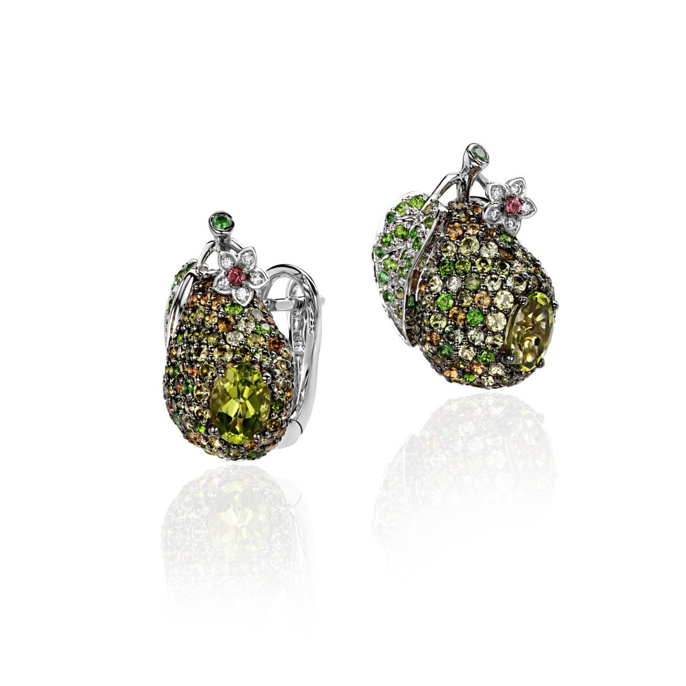 Серьги с бриллиантом  из белого золота JA-S-213478-2