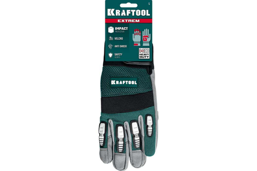 Комбинированные антивибрационные перчатки для тяжелых работ KRAFTOOL Extrem размер L 11287-L