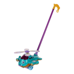 Каталка на палке Вертолет 57см, цвет бирюзовый, пакет 352