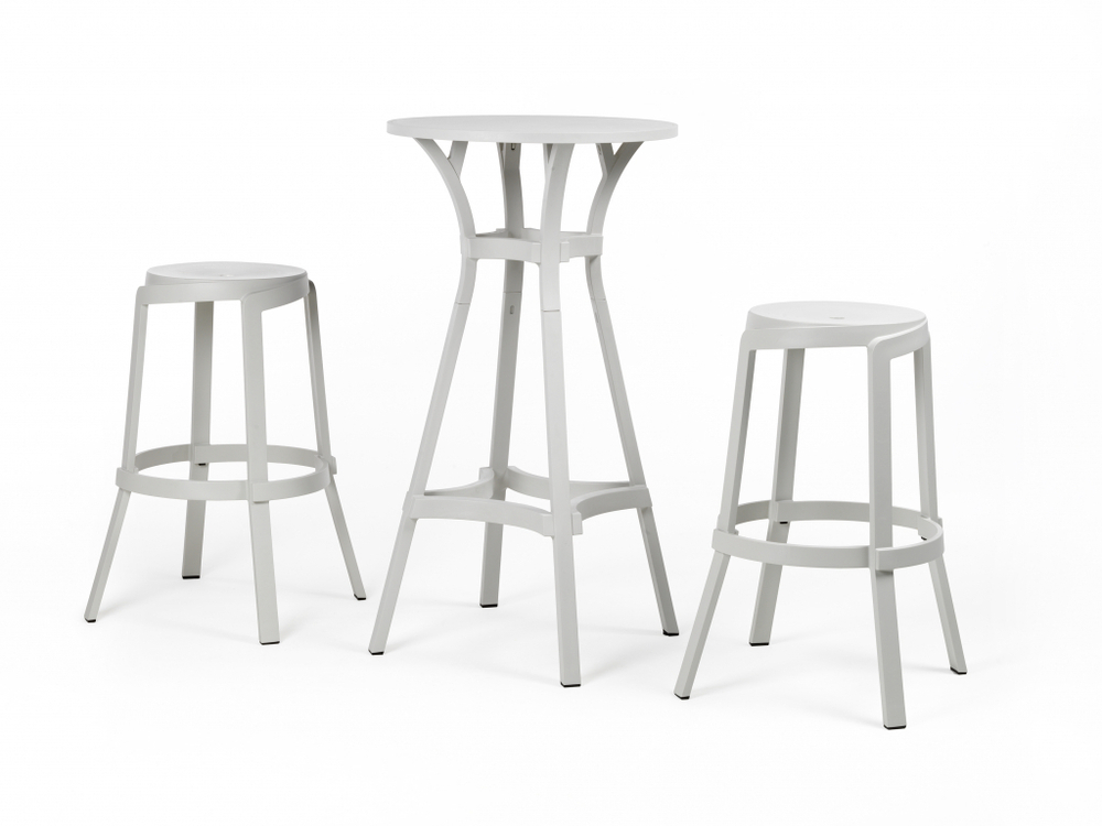 Табурет пластиковый барный Nardi Stack Maxi, гипс