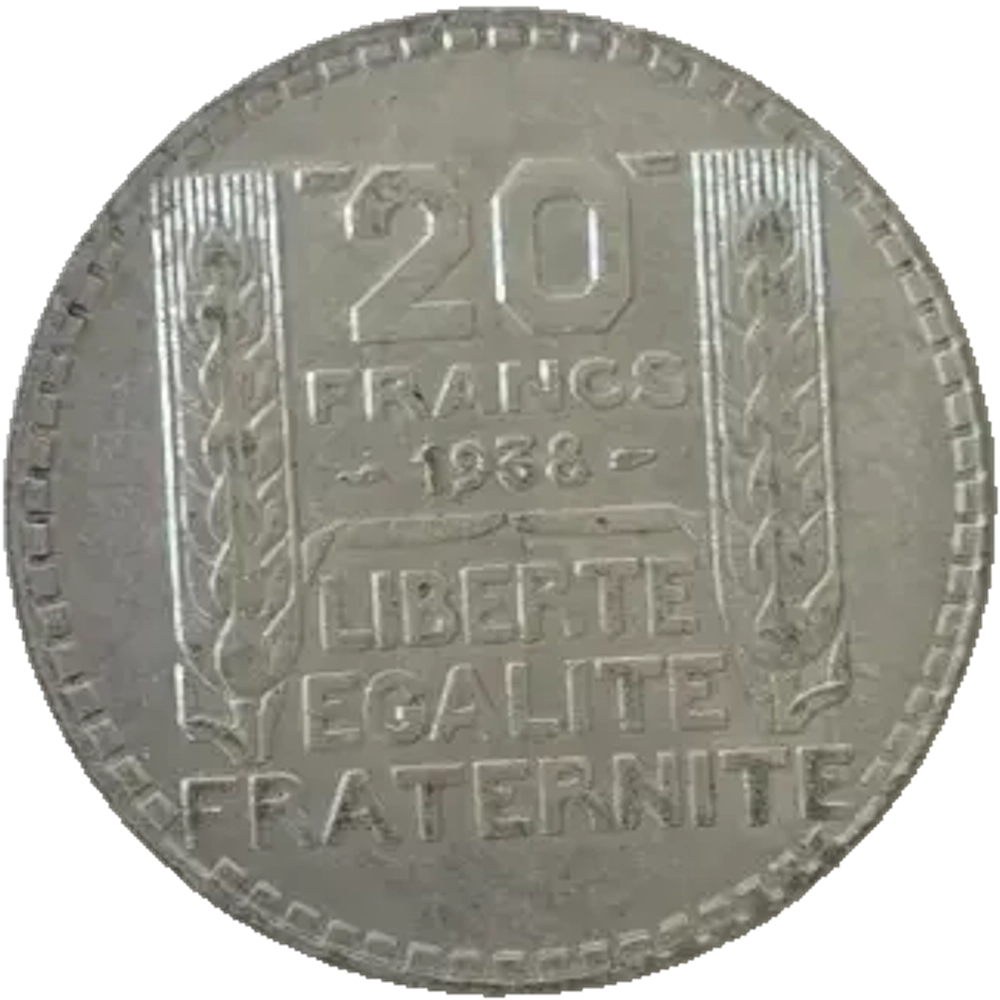 France, 20 Francs 1938 – "Turin" Series, XF
