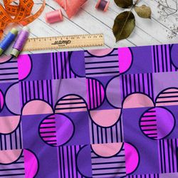 Ткань оксфорд 600 фиолетовые узоры из 50-х