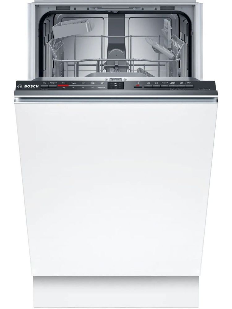 Встраиваемая посудомоечная машина BOSCH SPV2IKX01Q, Serie 2, 45 см узкая, 9 комплектов, 5 программ, защита от протечек, серебристый