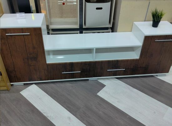 белый глянец / МДФ дуб антик реальное фото