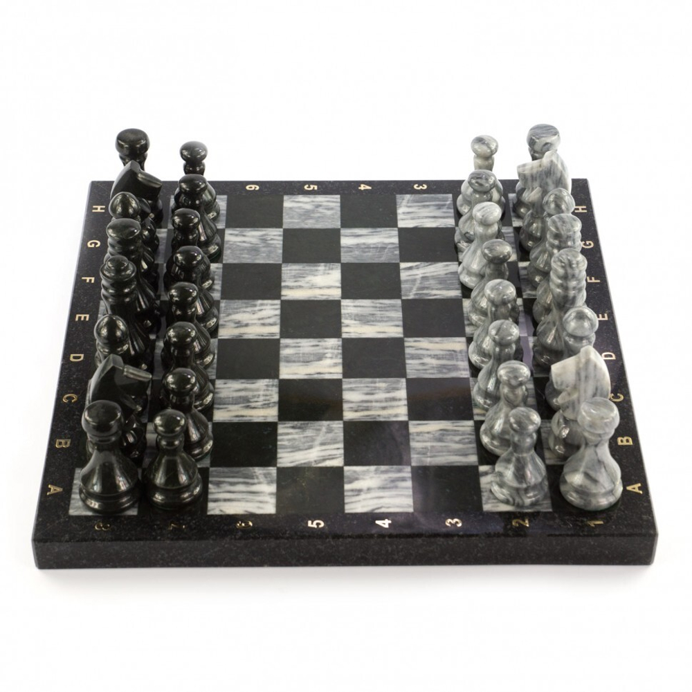 Шахматы из камня "Традиционные" мрамор змеевик G 119805