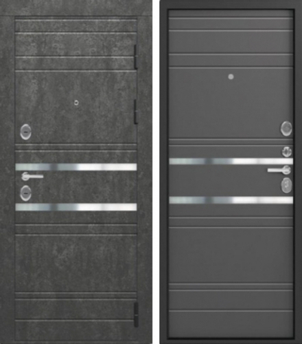 Стальная дверь С-109 СЕРЫЙ МУАР- СЕРЫЙ КАМЕНЬ/ Софт серый
